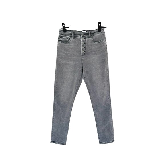 LOFT Button Front High Rise Skinny Jeans - Picture 2 of 7